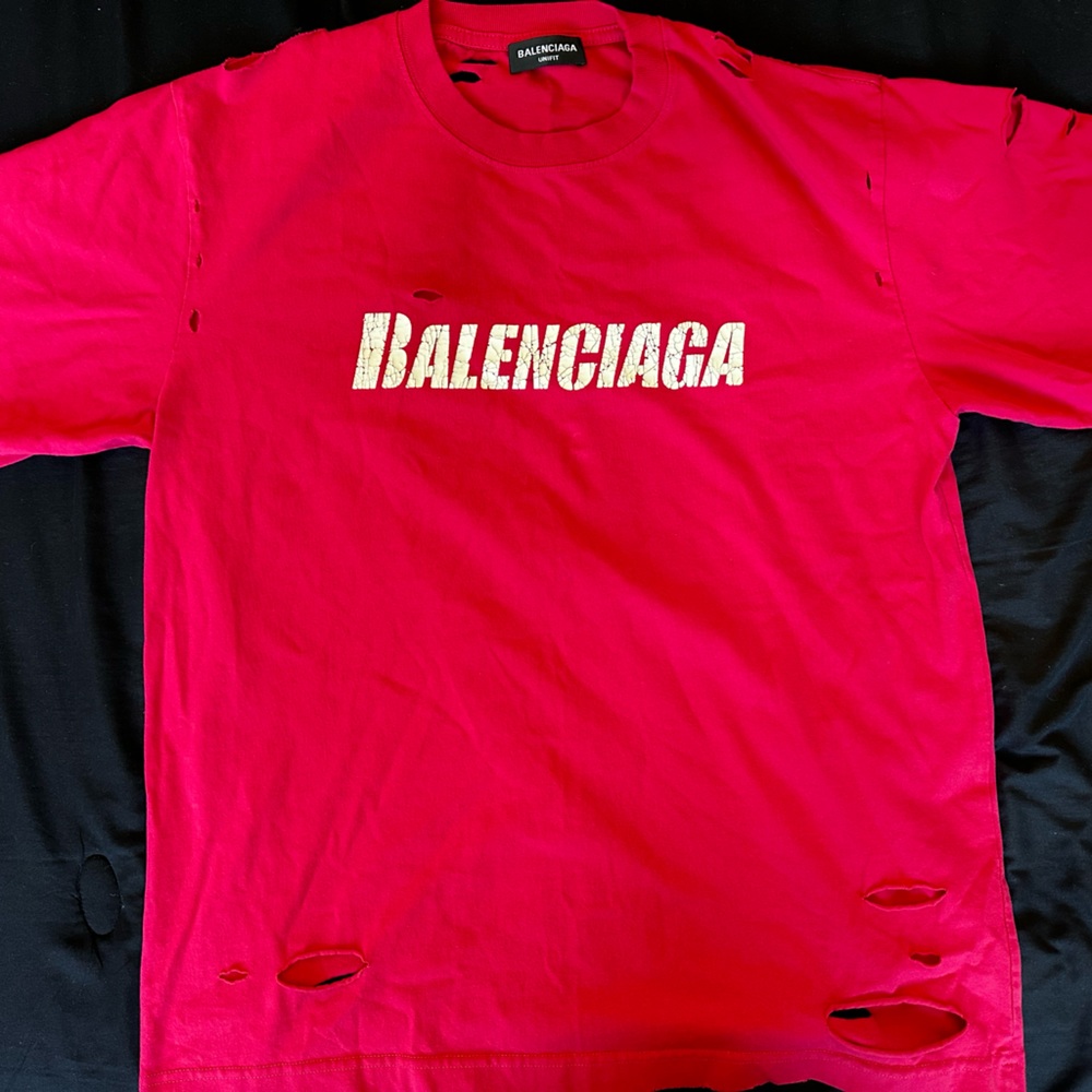 Balenciaga oversized distressed shirt